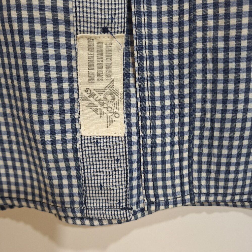 AKADEMIKS Blue White Gingham Mens 4xl Button Longsleeve DressShirt - Picture 4 of 7